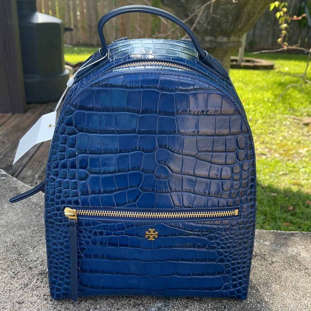 Tory Burch Croc - Embossed Mini Leather Backpack - Picture 14 of 14